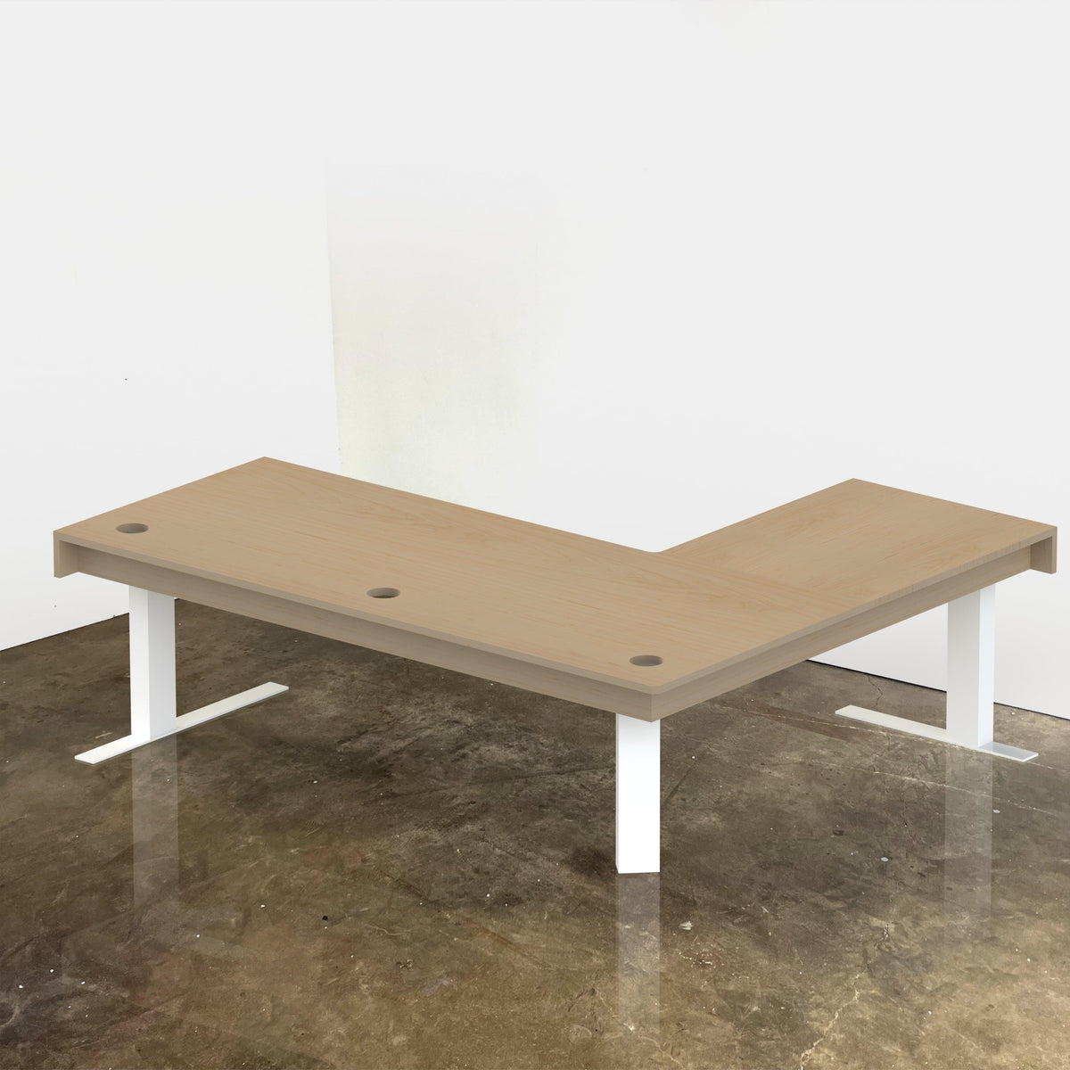 Artemis L-Desk // Solid Hardwood Configurable Adjustable Height L-Desk with Drawers - ROMI DESIGN