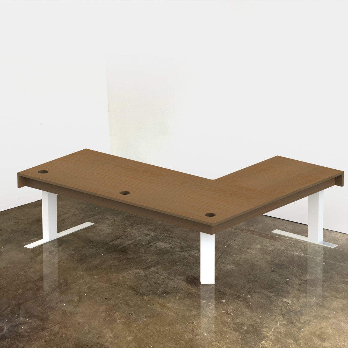 Artemis L-Desk // Solid Hardwood Configurable Adjustable Height L-Desk with Drawers - ROMI DESIGN