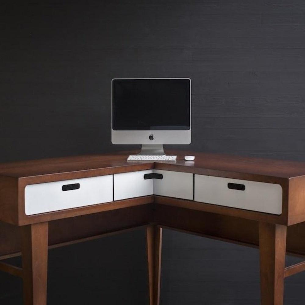 Corner Standing Desk // Fixed Height Corner Standing Desk with Drawers - ROMI DESIGN