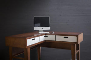 Corner Standing Desk // Fixed Height Corner Standing Desk with Drawers - ROMI DESIGN