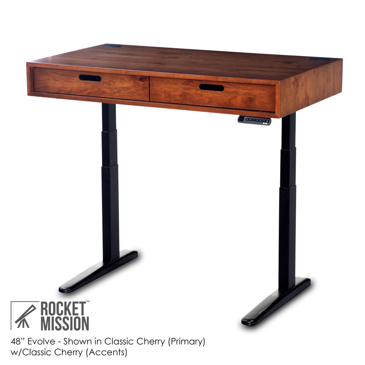 The Evolve // Height Adjustable Modern Standing Desk with Drawers featuring The Jarvis Electric Base - ROMI DESIGN