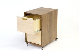 FILE // Modern Solid Wood File Cabinet Storage with Wheels for the Evolve Desk - ROMI DESIGN
