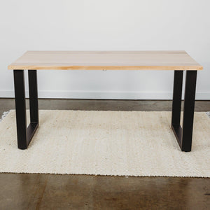 Hardwood Slab Desk // North American Solid Wood Desks with Fixed Height Structural Base - ROMI DESIGN