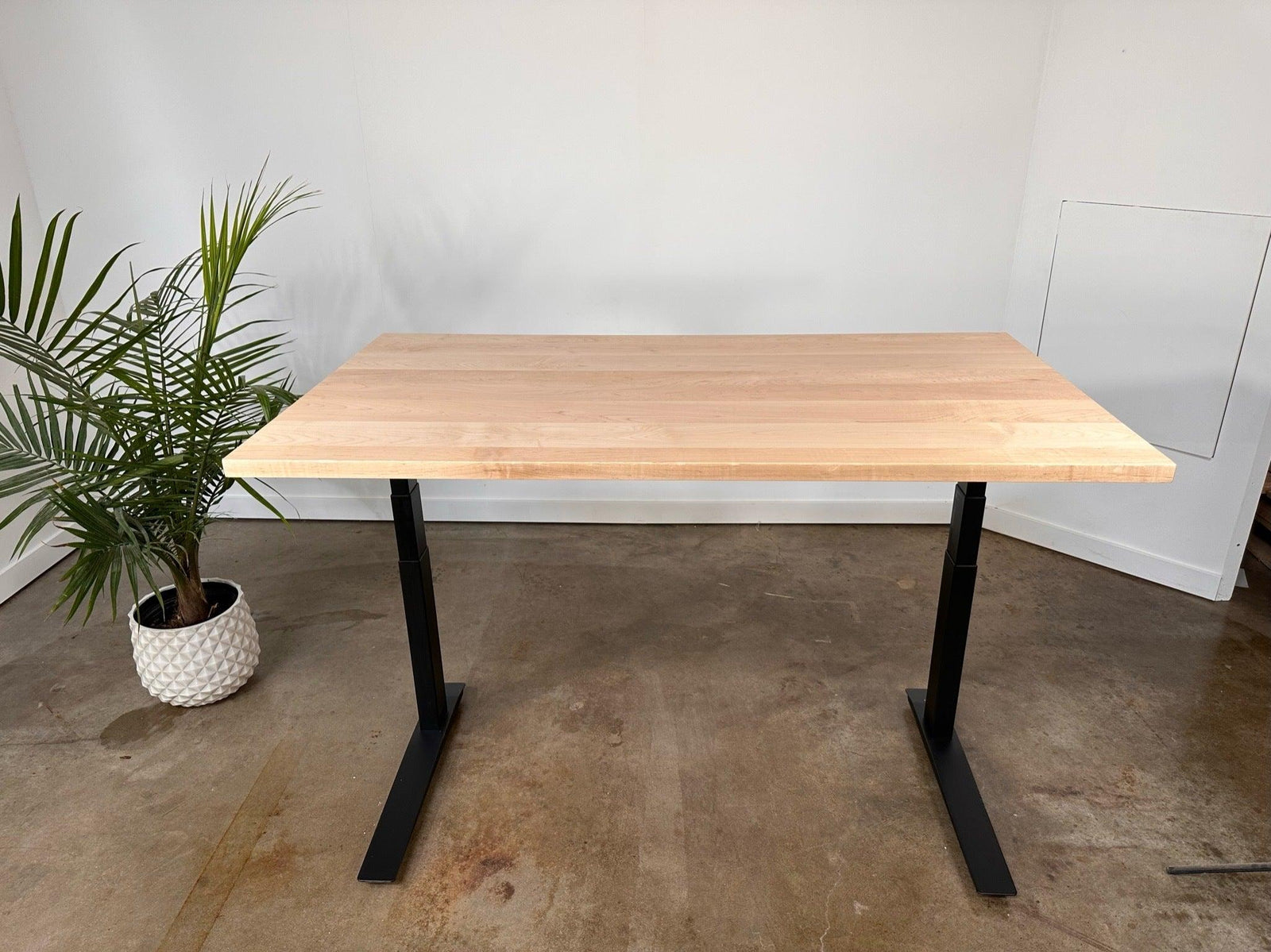 SALE // Hardwood Slab Desktop - Natural Maple - 60"W x 33"D - 1/8" Roundover - ROMI DESIGN