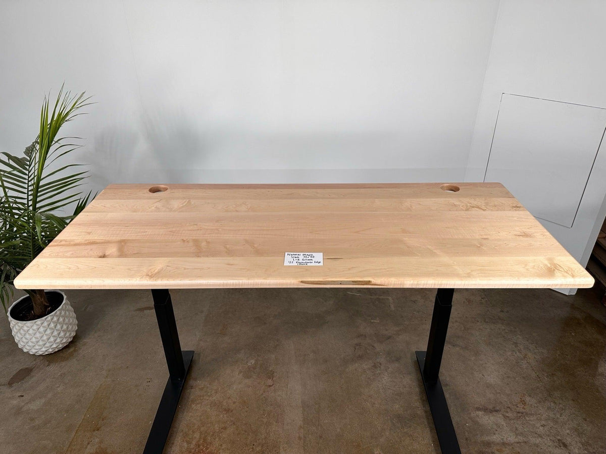 SALE // iMovR Lander Desktop - Natural Maple - 30"D x 71"W - Left & Right Grommets - ROMI DESIGN