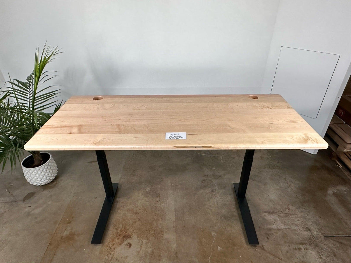 SALE // iMovR Lander Desktop - Natural Maple - 30"D x 71"W - Left & Right Grommets - ROMI DESIGN