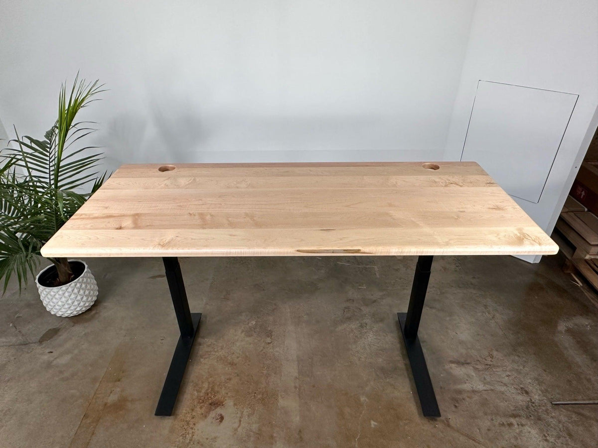 SALE // iMovR Lander Desktop - Natural Maple - 30"D x 71"W - Left & Right Grommets - ROMI DESIGN