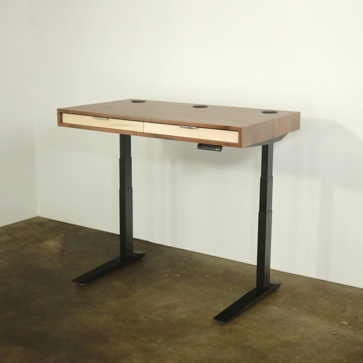 SLIM DESK // Modern Wood Desk With Drawers // Fixed or Adjustable Height  Desk