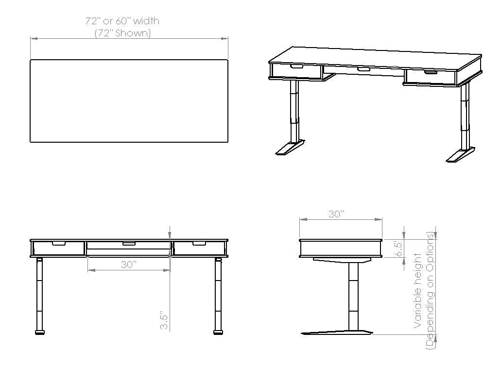 The Michelle // Sit + Stand Desk - ROMI DESIGN