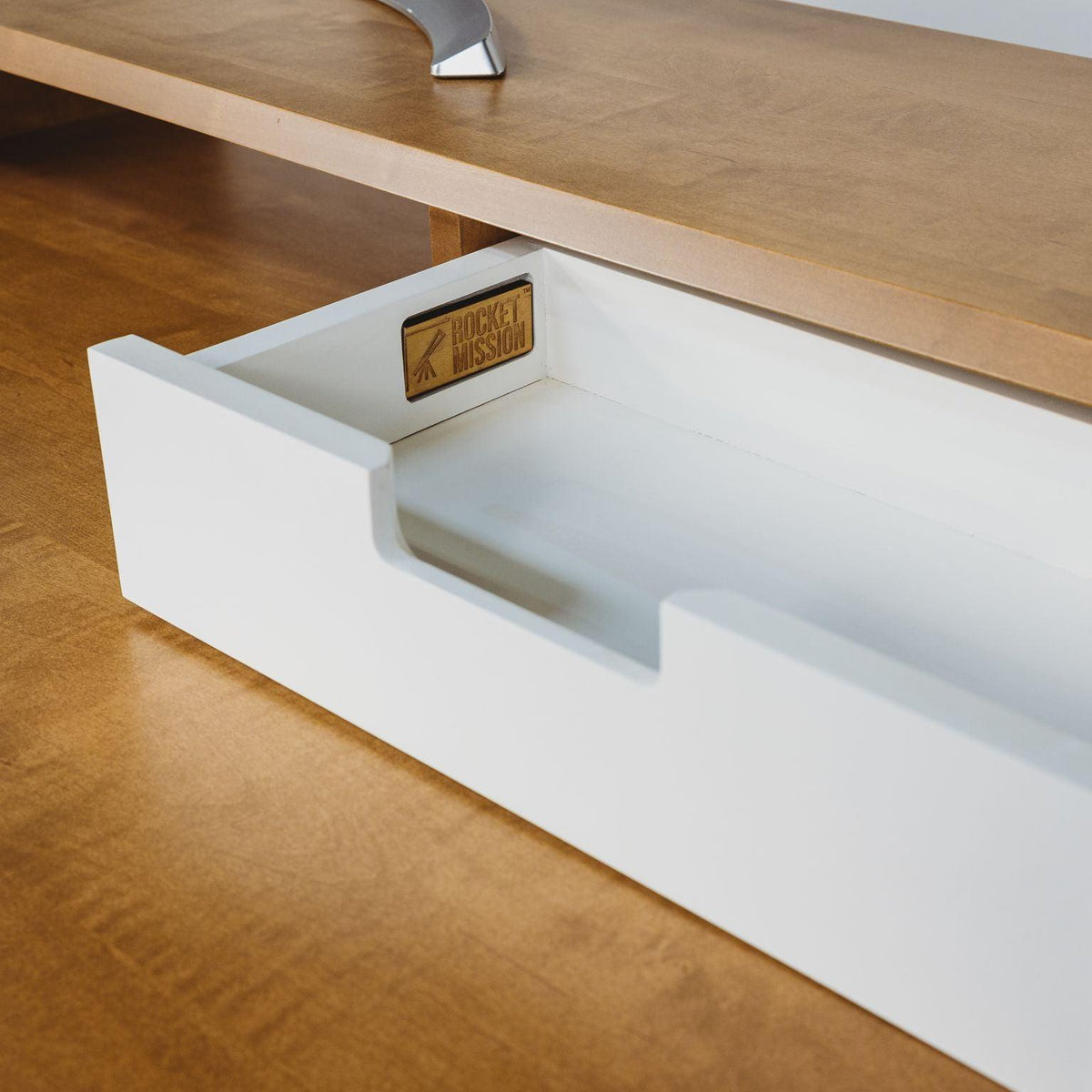 SALE // ALBRIGHT DESK - 60 - BLONDE STAINED MAPLE - WHITE PAINT ACCENTS - ROMI DESIGN