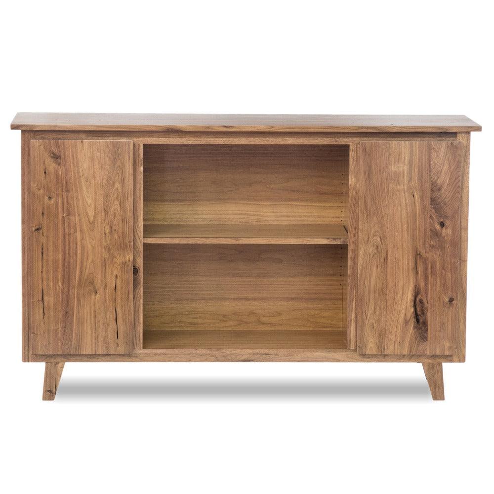 Mid Century Modern Credenza Cabinet in Solid Walnut for Home Office - ROMI DESIGN