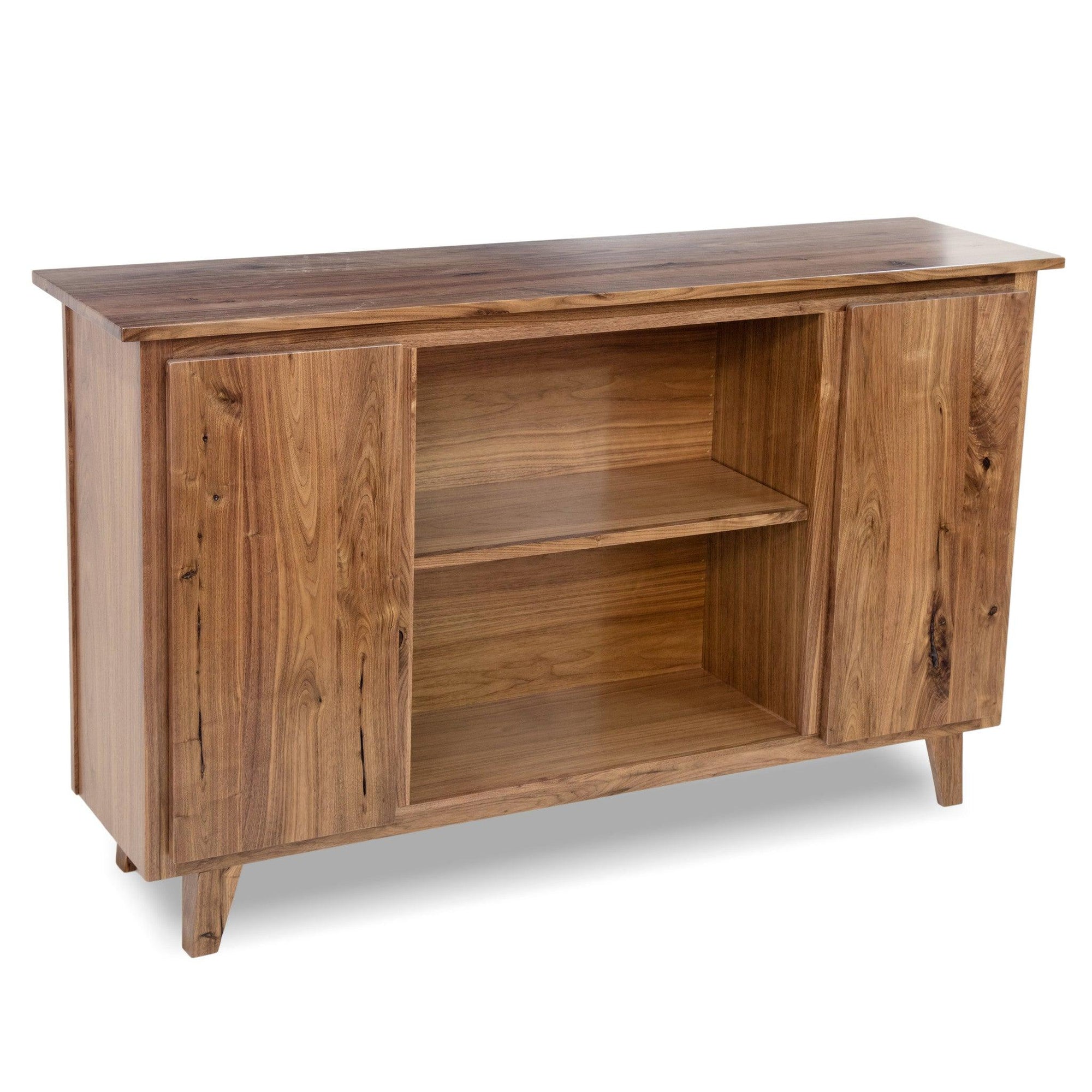 Mid Century Modern Credenza Cabinet in Solid Walnut for Home Office - ROMI DESIGN