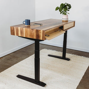 The Evolve electric adjustable desk with drawers