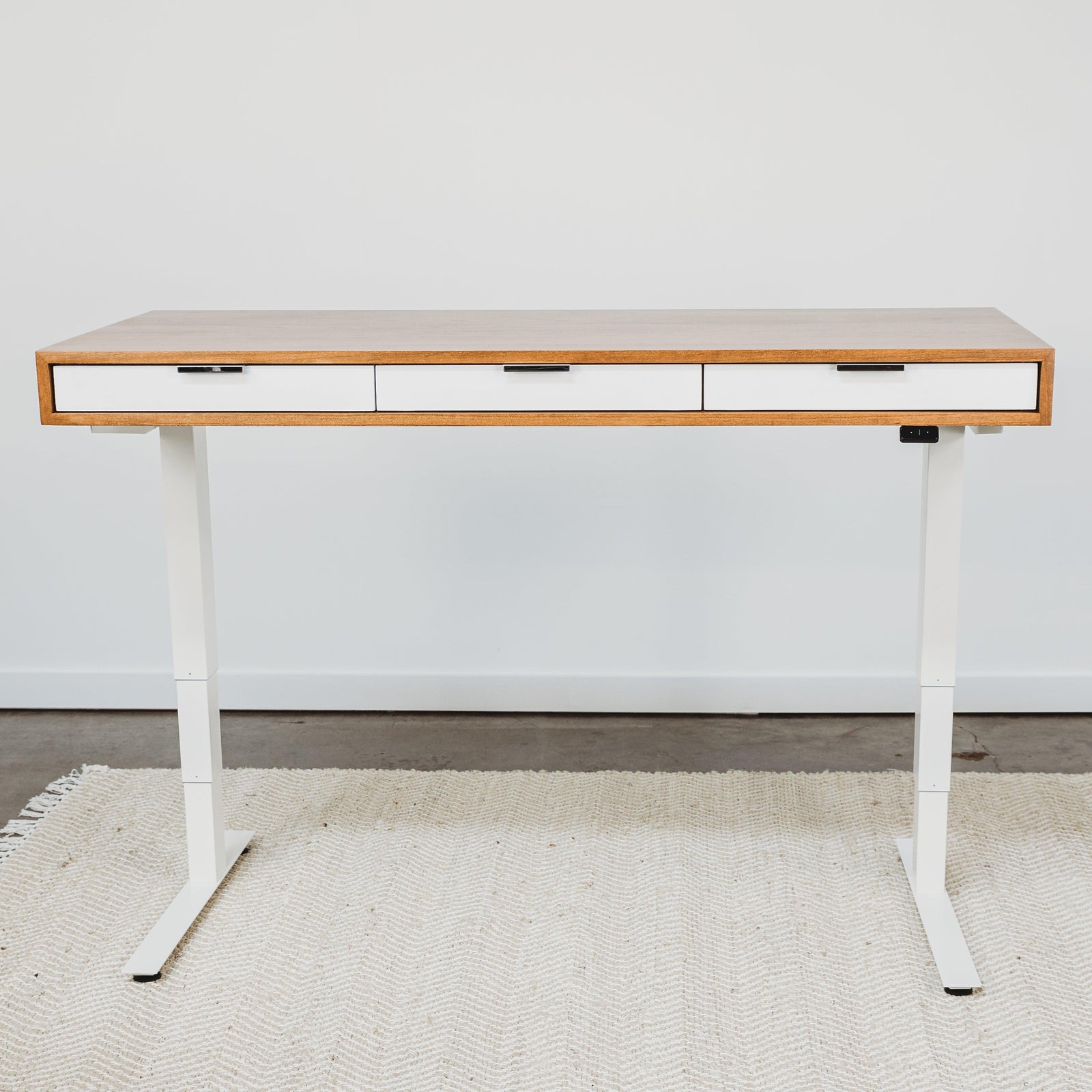 SALE // SLIM DESK - 60" - CLASSIC CHERRY - WHITE PAINT - ROMI DESIGN